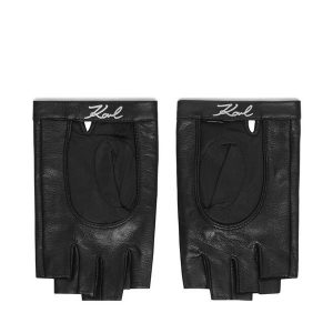 Rękawiczki KARL LAGERFELD. Czarne rękawiczki KARL LAGERFELD, bez wzorów. Za 389,99 zł.