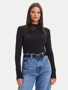 Tommy Hilfiger Sweter Cody WW0WW47307 Czarny Slim Fit. Czarne swetry klasyczne TOMMY HILFIGER, xxs, z bawełny, bez kołnierzyka. Za 159,99 zł.