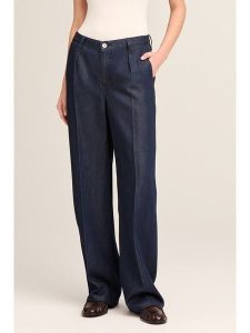 Blue Fire Dżinsy "Judy pleats" - Wide leg - w kolorze granatowym rozmiar: W28/L32. Niebieskie jeansy Blue Fire, bez wzorów, z denimu, z podwyższonym stanem. Za 248,95 zł.