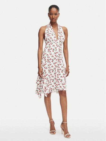 Guess Sukienka codzienna W6YKAV K6706 Kremowy Regular Fit. Białe sukienki Guess, na co dzień, xl, z aplikacjami, z syntetyku, bez kołnierzyka, bez ramiączek, proste. Za 614,99 zł.
