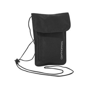 Saszetka turystyczna Craghoppers Neck Pouch - black. Czarne nerki i saszetki Craghoppers, bez wzorów. Za 81,99 zł.