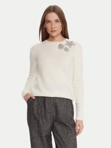 KAOS Sweter RI1KT022 Écru Regular Fit. Swetry klasyczne KAOS, m, z wełny, bez kołnierzyka. Za 579,99 zł.