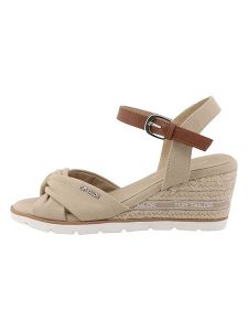 Tom Tailor Sandały w kolorze beżowym na koturnie rozmiar: 36. Brązowe sandały Tom Tailor, bez wzorów, z otwartym noskiem, bez obcasa, na koturnie, bez zapięcia. Za 130,99 zł.