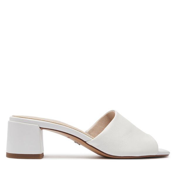 Klapki Tamaris. Białe klapki Tamaris, bez wzorów, bez obcasa. Za 259,99 zł.