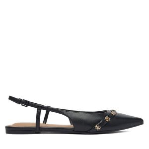 Baleriny Guess. Czarne balerinki Guess, z aplikacjami, bez obcasa, bez zapięcia. Za 459,99 zł.