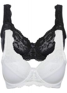 Biustonosz minimizer na fiszbinach (2 szt.). Niebieskie biustonosze bonprix, bez wzorów. Za 107,99 zł.