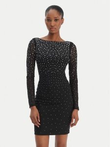 Marciano Guess Sukienka koktajlowa 6RGK02 6218A Czarny Slim Fit. Czarne sukienki Marciano Guess, z aplikacjami, z syntetyku, wizytowe, bez kołnierzyka, bez ramiączek. Za 629,99 zł.
