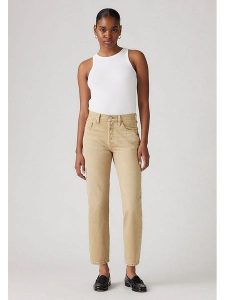 Levi's Dżinsy - Regular fit - w kolorze jasnobrązowym rozmiar: W30/L30. Brązowe jeansy Levi's®, z aplikacjami, z podwyższonym stanem. Za 206,78 zł.