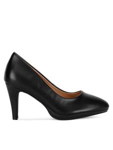 Clara Barson Szpilki WSS21575-01 Czarny. Czarne szpilki Clara Barson, bez wzorów, z materiału, bez obcasa. Za 129,99 zł.