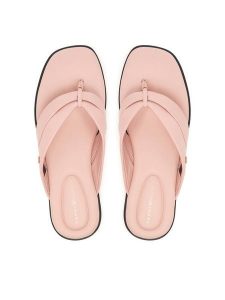 Tommy Hilfiger Japonki FW0FW09216 Różowy. Czerwone klapki TOMMY HILFIGER, bez wzorów, ze skóry, bez obcasa. Za 359,99 zł.