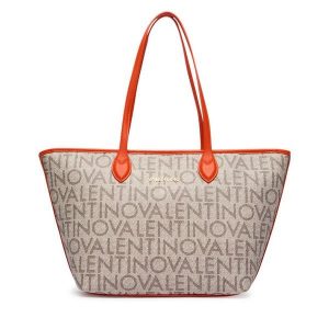Torebka Valentino. Brązowe shopper bag Valentino, bez wzorów, bez dodatków. Za 649,99 zł.