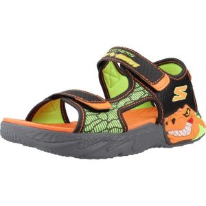 Sandały SKECHERS CREATURE-SPLASH Czarny. Czarne sandały Skechers, bez wzorów, z syntetyku, bez obcasa, bez zapięcia. Za 217,99 zł.