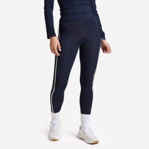 Legginsy fitness damskie Domyos. Niebieskie legginsy DOMYOS, bez wzorów, z elastanu. Za 129,99 zł.