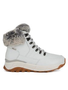 Rieker Revolution Lifestyle Trzewiki W0063-80 Biały. Białe botki Rieker Revolution Lifestyle, bez wzorów, ze skóry, bez obcasa, na płaskiej podeszwie, bez zapięcia. Za 412,99 zł.