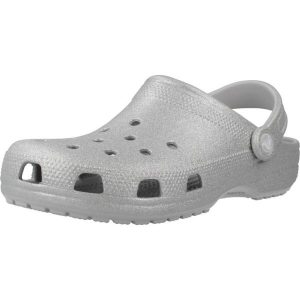 Buty CROCS CLASSIC GLITTER CLOG Szary. Szare buty trekkingowe Crocs, z materiału, bez zapięcia. Za 211,00 zł.
