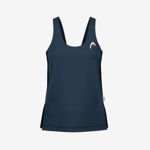SPIRIT Tank Top Girls. Niebieskie topy Head, bez wzorów, sportowe, bez kołnierzyka, bez ramiączek. W wyprzedaży za 153,00 zł.