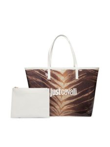 Just Cavalli Torebka 80RA4BS2 ZSB94 Brązowy. Brązowe shopper bag Just Cavalli, bez wzorów, z syntetyku, bez dodatków. Za 619,99 zł.