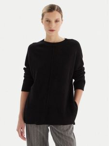 KAOS Sweter RI1KT003 Czarny Regular Fit. Czarne swetry klasyczne KAOS, l, z wełny, bez kołnierzyka. Za 539,99 zł.