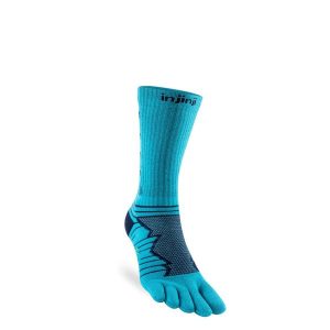 Skarpety biegowe Injinji Ultra Run Crew. Zielone skarpetki Injinji, bez wzorów. Za 80,99 zł.