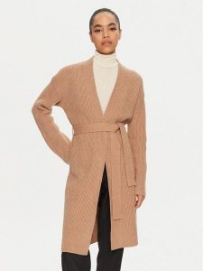 Calvin Klein Kardigan K20K208005 Beżowy Regular Fit. Brązowe kardigany Calvin Klein, z syntetyku. Za 379,99 zł.