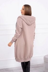 Bluza ocieplana długa z kapturem beżowa. Brązowe bluzy KESI, l, bez wzorów, z bawełny, z kapturem. Za 313,67 zł.