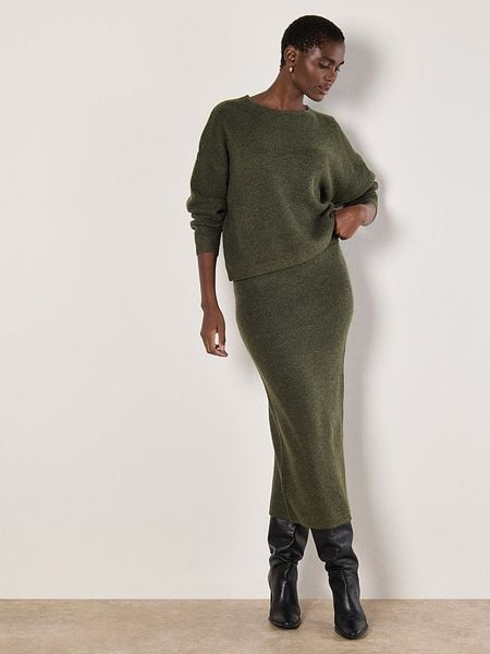 Apricot Spódnica w kolorze khaki rozmiar: L. Brązowe spódnice Apricot, na co dzień, l, bez wzorów, prążkowane, maxi. Za 96,14 zł.