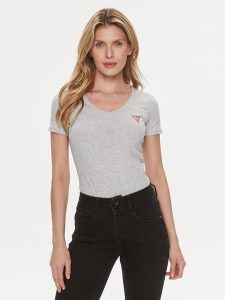 Guess T-Shirt W2YI45 J1314 Szary Slim Fit. Szare t-shirty Guess, l, z aplikacjami, z bawełny, bez kołnierzyka, bez ramiączek. Za 79,99 zł.