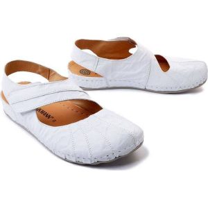 DR. BRINKMANN 710558-3 weiss, sandały profilaktyczne damskie. Białe sandały Dr. Brinkmann, bez wzorów, ze skóry, bez obcasa, bez zapięcia. Za 297,42 zł.