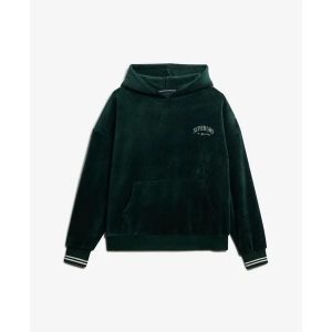 Bluza damska z kapturem Superdry Country Club. Zielone bluzy Superdry, bez wzorów, z kapturem. Za 349,55 zł.