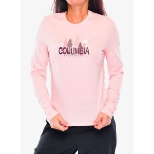 Bluzka damska z długim rękawem Columbia Ruby Springs Graphic. Czerwone bluzki Columbia, bez wzorów, sportowe, bez kołnierzyka, bez ramiączek. Za 121,99 zł.