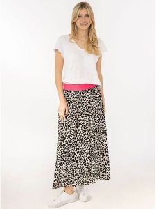 Zwillingsherz Spódnica "Leo Forever" w kolorze kremowym rozmiar: S/M. Brązowe spódnice Zwillingsherz, na co dzień, m, bez wzorów, z wiskozy, maxi. Za 104,99 zł.