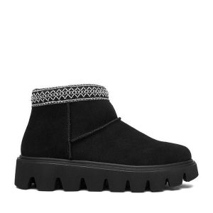 Śniegowce Rieker. Czarne buty zimowe Rieker, bez obcasa, bez zapięcia. Za 399,99 zł.