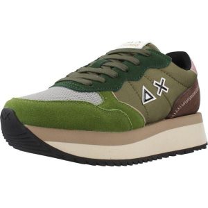 Buty SUN68 BIG ALLY SOLID Zielony. Zielone buty trekkingowe SUN68, ze skóry, bez zapięcia. Za 287,99 zł.