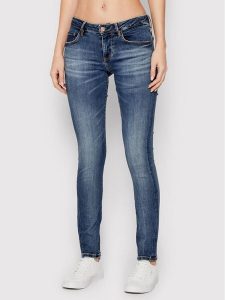 Guess Jeansy Annette W2YA99 D4Q02 Niebieski Skinny Fit. Niebieskie jeansy Guess, z aplikacjami, z bawełny. Za 289,99 zł.