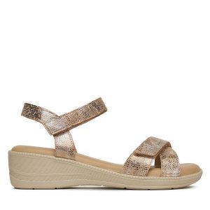 Sandały Go Soft. Brązowe sandały Go Soft, bez wzorów, bez obcasa, na płaskiej podeszwie, bez zapięcia. Za 135,99 zł.