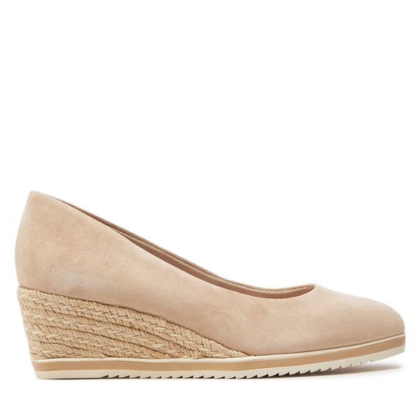 Espadryle Tamaris. Brązowe espadryle Tamaris, bez wzorów, bez obcasa. Za 209,99 zł.