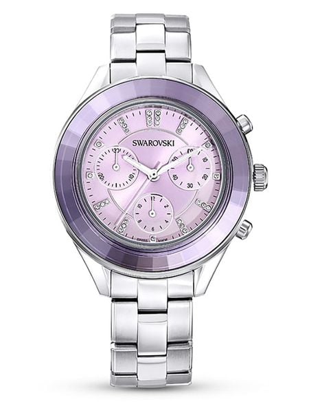 Swarovski Chronograf w kolorze srebrno-fioletowym rozmiar: onesize. Szare, analogowe zegarki Swarovski. Za 588,81 zł.