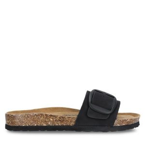 Klapki CRUZ. Czarne klapki CRUZ, bez wzorów, bez obcasa. Za 119,99 zł.