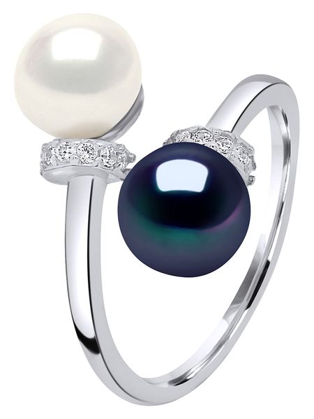 Pearl Addict Srebrny pierścionek z perłami rozmiar: onesize. Białe pierścionki Pearl Addict, z cyrkonią, srebrne. Za 254,14 zł.