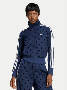 Adidas Bluza Satin Polka Dots Tt Track Top LI2852 Niebieski Regular Fit. Niebieskie bluzy ADIDAS, m, bez wzorów, bez kaptura. Za 329,99 zł.