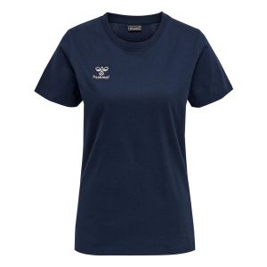 Damska bawełniana koszulka Hummel Move Grid. Niebieskie bluzki Hummel, s, bez wzorów, z bawełny, sportowe, bez kołnierzyka, bez ramiączek. Za 150,00 zł.