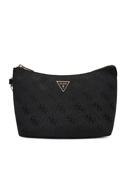 Guess Kosmetyczka PW7581 P6374 Czarny. Czarne torebki klasyczne Guess, z aplikacjami, z materiału, bez dodatków. Za 225,99 zł.