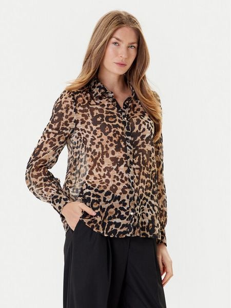 Morgan Koszula 252-CLION Brązowy Regular Fit. Brązowe koszule Morgan, bez wzorów, z syntetyku, bez kołnierzyka, bez ramiączek. Za 179,99 zł.