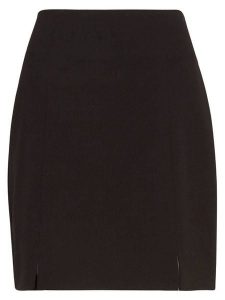 MOSS COPENHAGEN Spódnica "Cally Chana" w kolorze ciemnobrązowym rozmiar: L. Brązowe spódnice Moss Copenhagen, l, bez wzorów, mini. Za 130,99 zł.