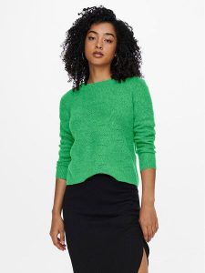ONLY Sweter 15234745 Zielony Regular Fit. Zielone swetry klasyczne ONLY, m, z syntetyku, bez kołnierzyka. Za 129,99 zł.