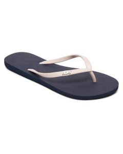 Japonki plażowe damskie ROXY Viva Tone II. Czerwone klapki Roxy, bez wzorów, z materiału, bez obcasa. Za 74,99 zł.