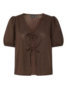 Pieces Top "Frieda" w kolorze brązowym rozmiar: M. Brązowe topy Pieces, m, bez wzorów, bez kołnierzyka, bez ramiączek. Za 100,99 zł.