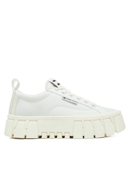 Tommy Jeans Trampki EN0EN02793 Biały. Białe trampki Tommy Jeans, bez wzorów, z jeansu, bez zapięcia. Za 199,99 zł.