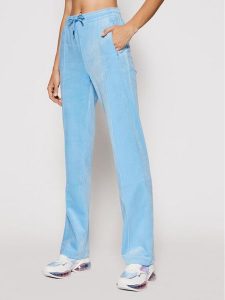 Juicy Couture Spodnie dresowe Tina JCAPW045 Błękitny Regular Fit. Niebieskie spodnie dresowe Juicy Couture, l, bez wzorów, z dresówki. Za 169,99 zł.
