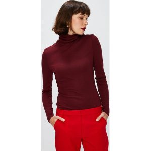 Answear - Bluzka Falling In Autumn. Brązowe bluzki marki ANSWEAR, z dzianiny, casualowe, z golfem. W wyprzedaży za 59,90 zł.